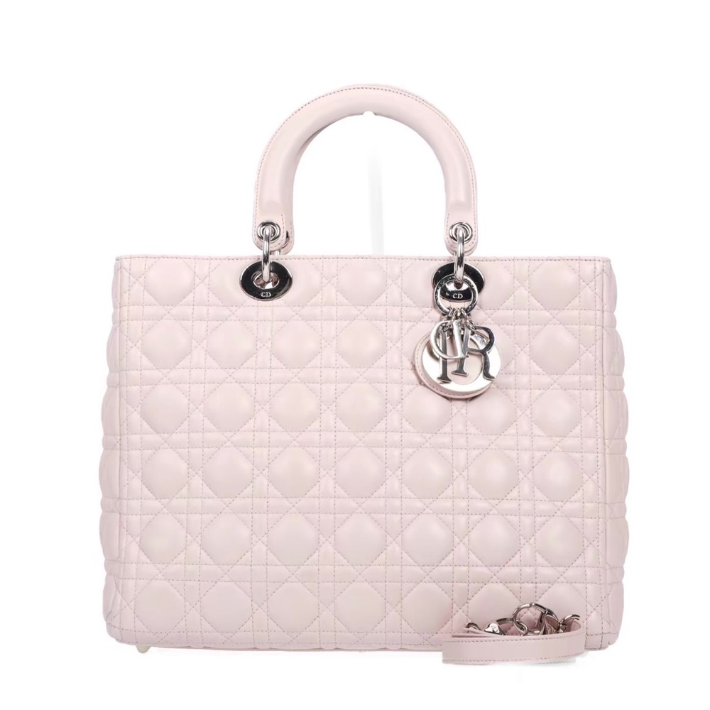 Christian Dior Lady Dior Blush Quilted Satchel -FREE COA - Picture 2 of 7